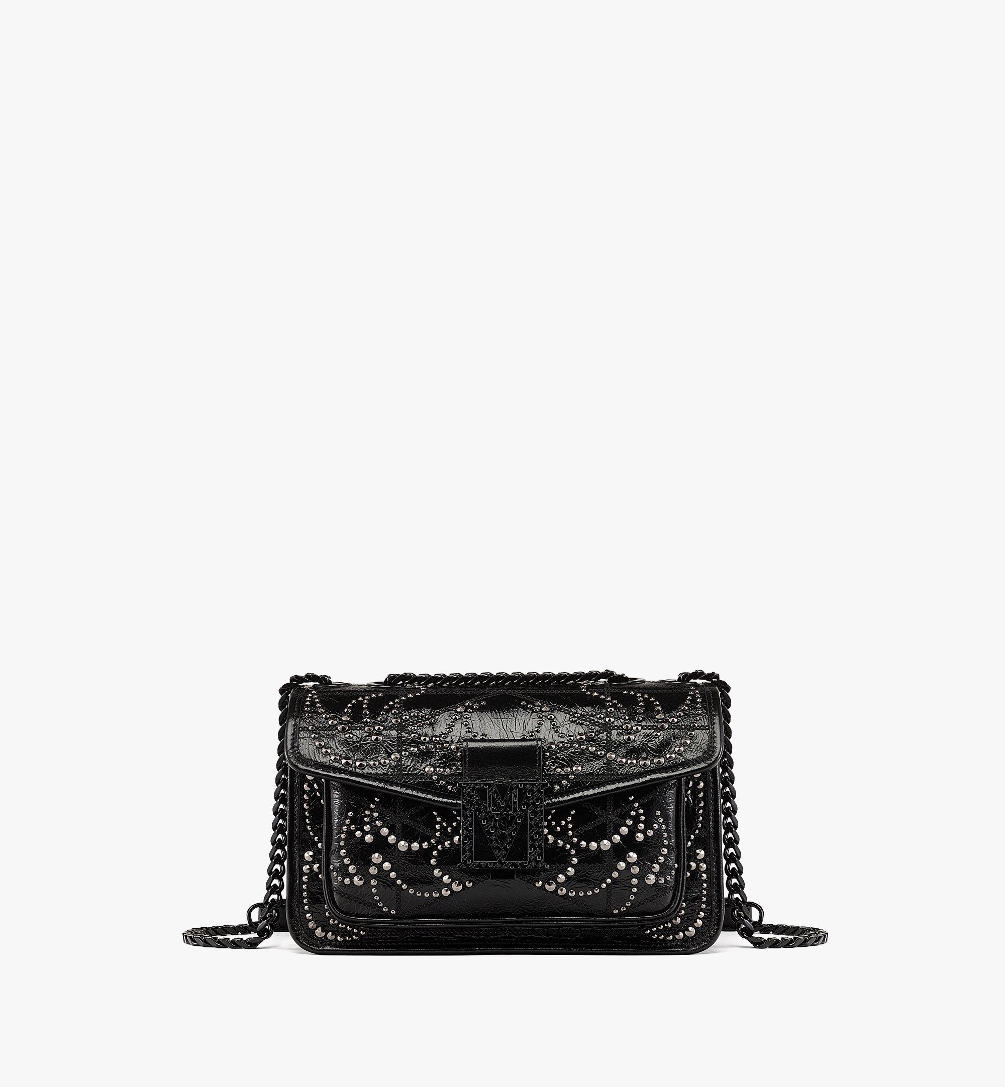 Travia Studded Shoulder Bag in Crushed Leather 1